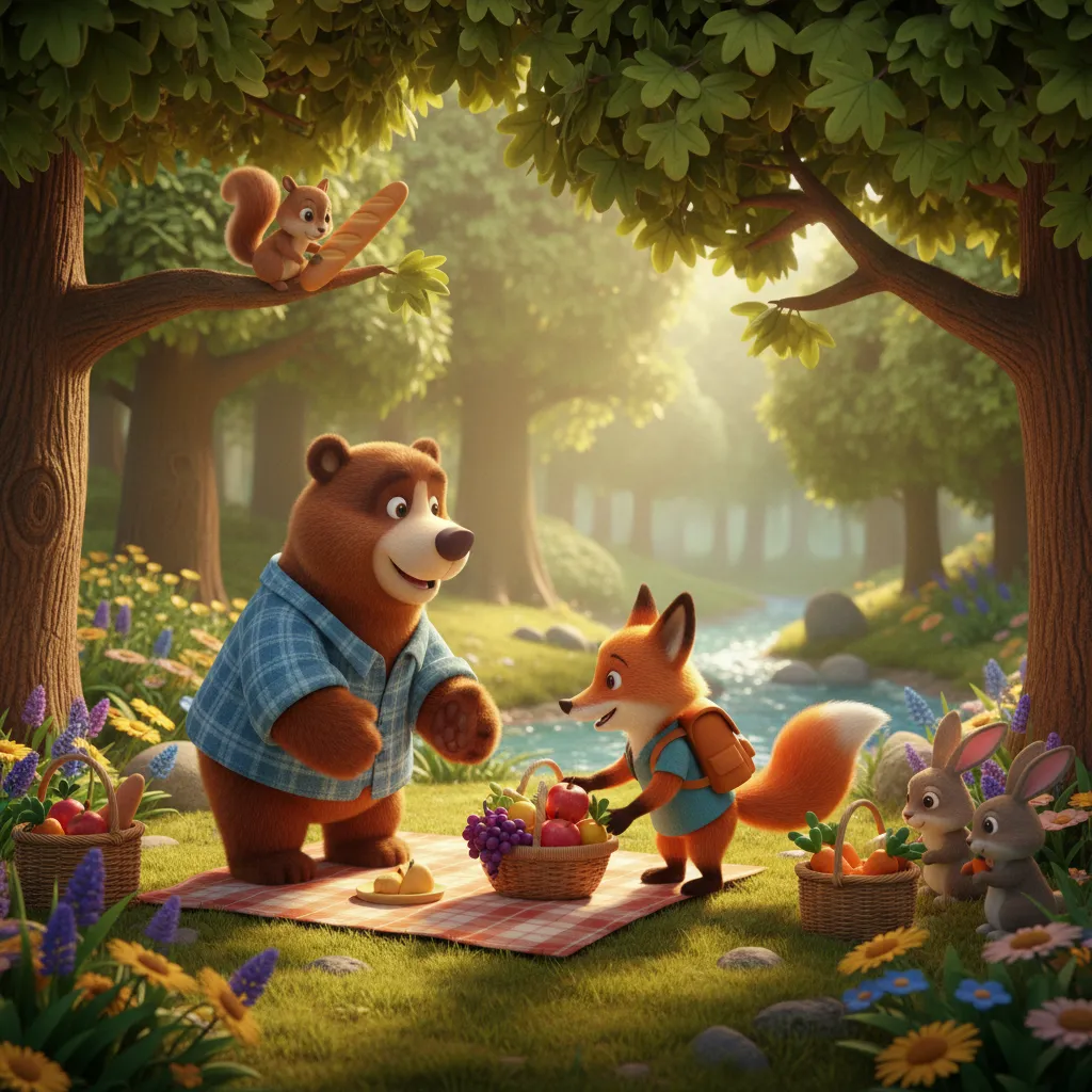 Un pique-nique dans la forêt